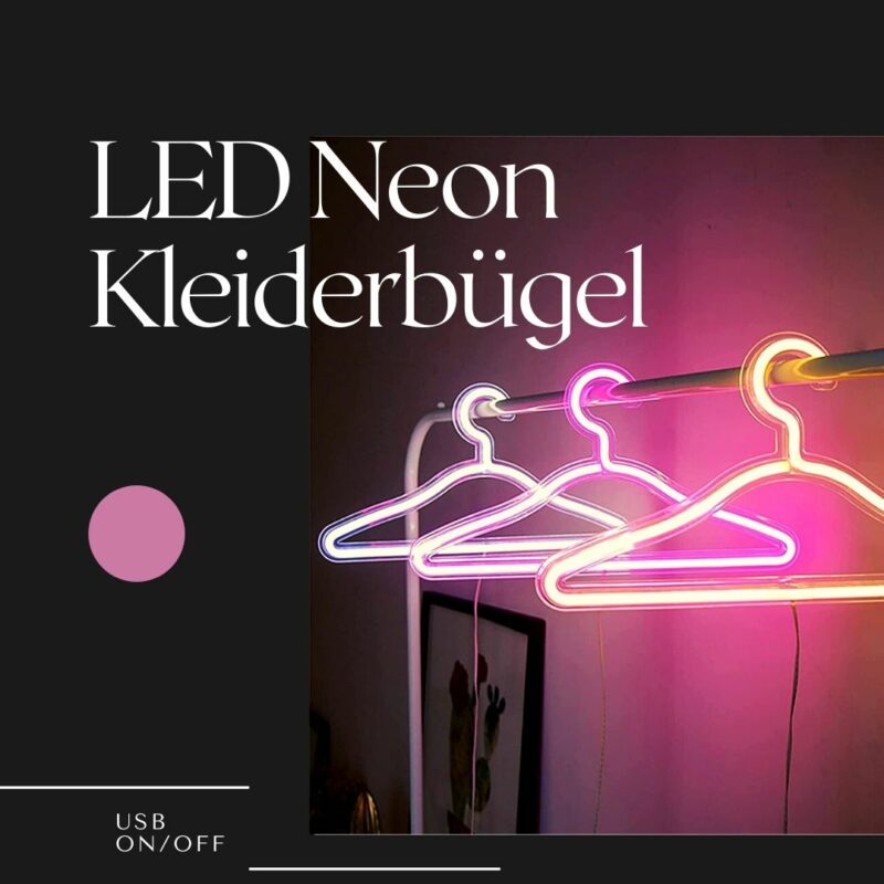 Bild von neonfarbenen Kleiderbügel mit LED, leuchtend für den farbenfrohen Kleiderschrank