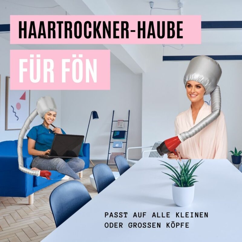 Trockenhaube mit Föhn-Aufsatz für zu Hause