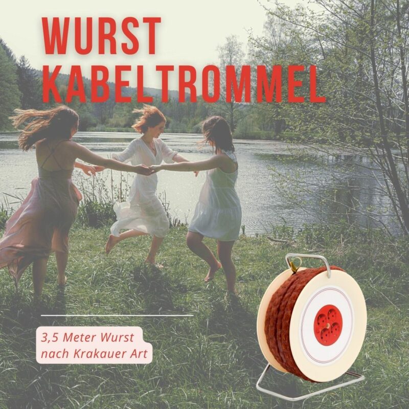 Wurst Kabeltrommel - 3,5 Meter Wurst nach Krakauer Art - Geschenke und Geschenkideen