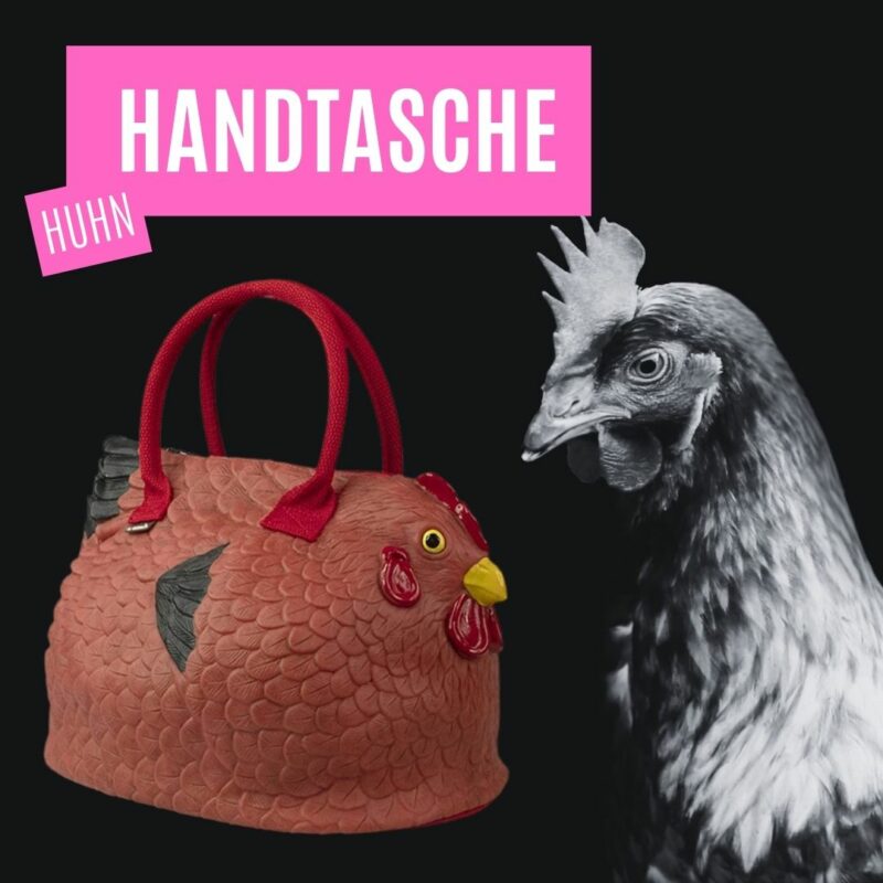 Huhn Handtasche – einzigartig, praktisch und stylisch. Die perfekte Tasche für den Alltag, jetzt in verschiedenen Farben und Größen erhältlich.
