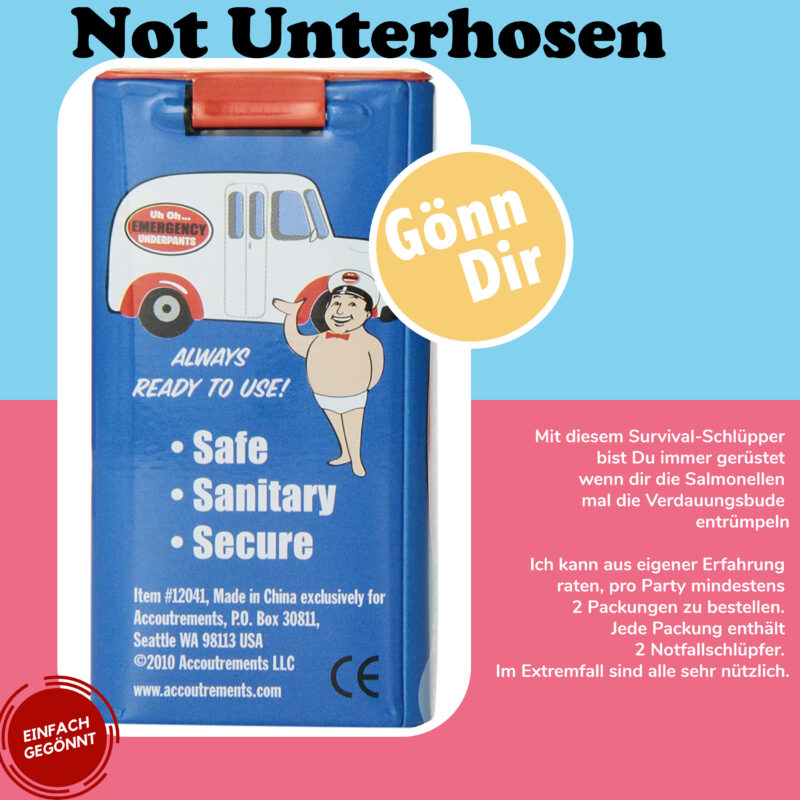 Einweg-Unterhose für unvorhergesehene Ereignisse
