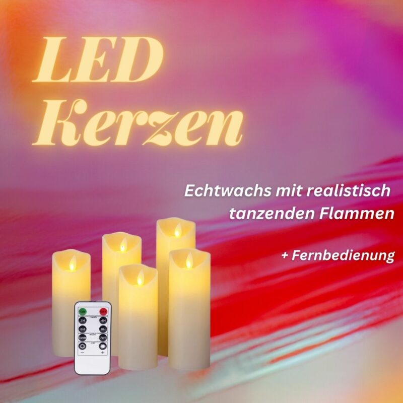 Alternativtext: LED Kerzen mit Fernbedienung in Echtwachs