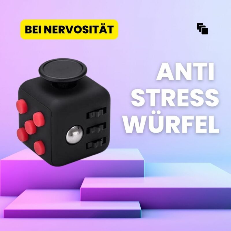 Schwarzer Fidget Cube - Anti Stress Würfel